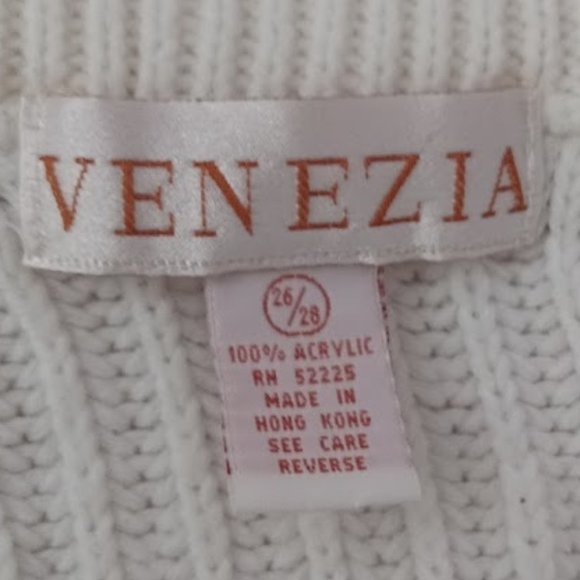 EUC | Venezia | V Neck | Cottage Core Chunky Cable Knit Sweater | Size: 26/28 - Picture 15 of 16